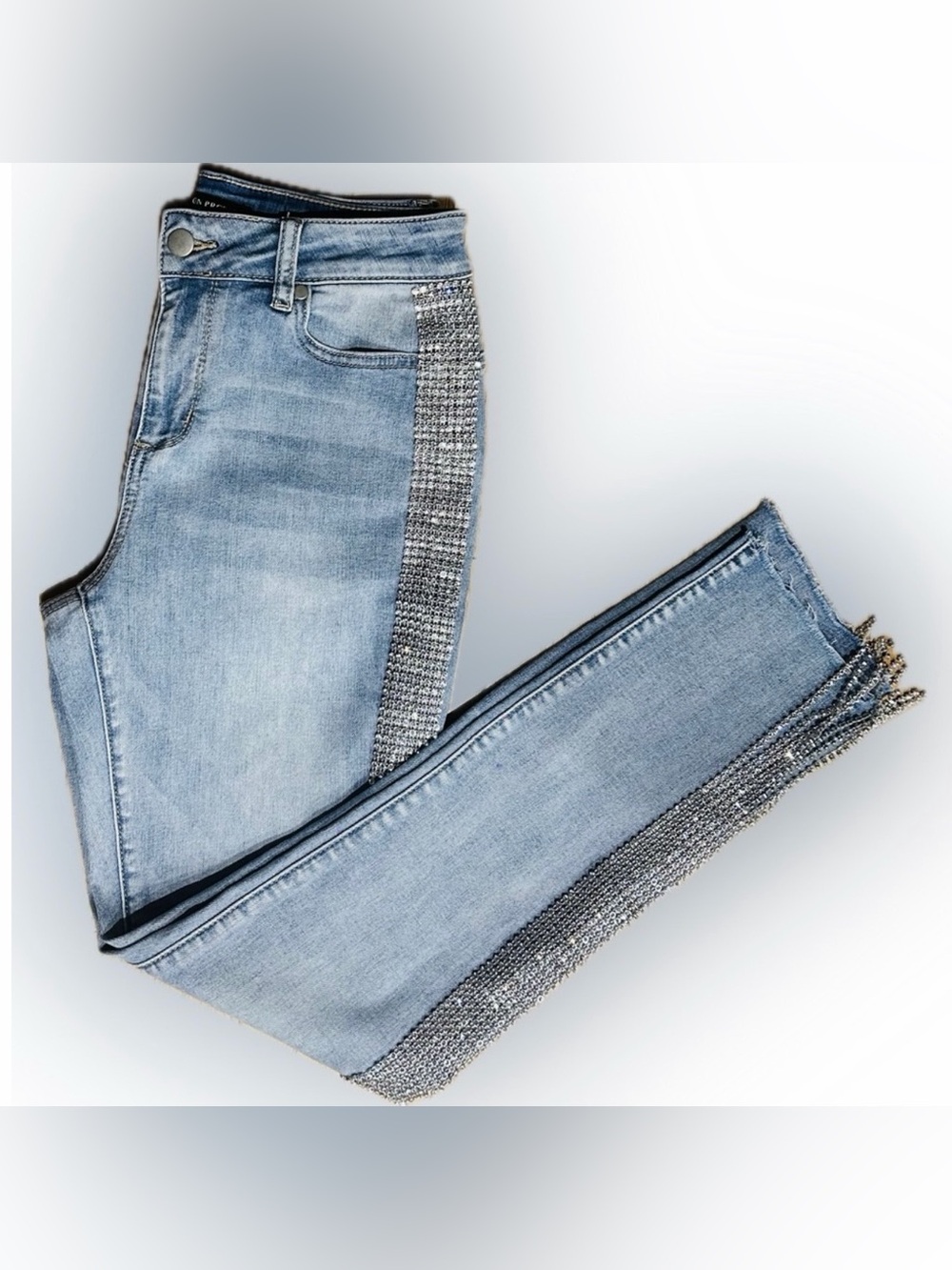 Boston Proper Light Blue Skinny Jeans with Silver Accents